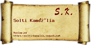 Solti Kamélia névjegykártya